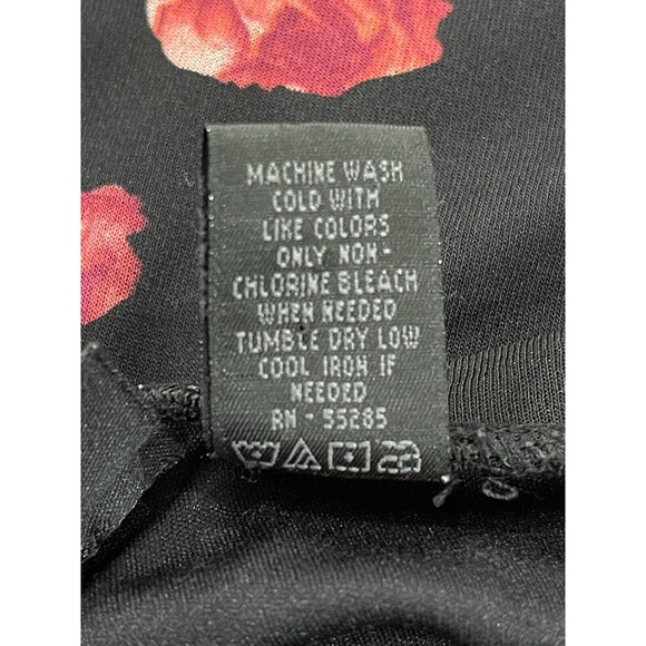 Express Black With Red Roses‎ Midi Skirt Size Large - Picture 5 of 5